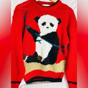 Vintage Panda Sweater - Huntington Ridge  (M) - Vintage 80s!